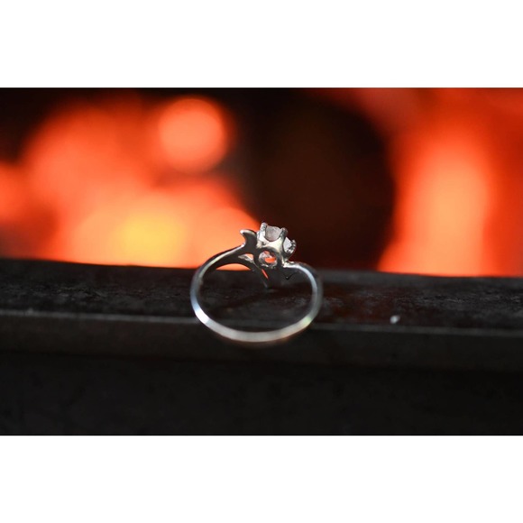 Art Deco Engagement Ring, Raw Diamond Ring, Sterling Silver Engagement R… - Picture 4 of 4